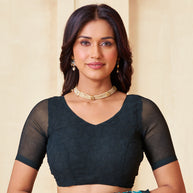navy blue saree