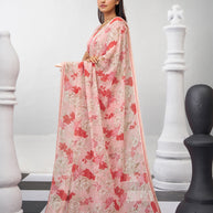 Pink floral saree lightweight georgette