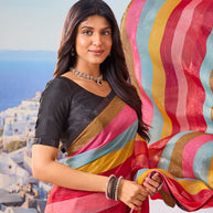 Modern printed saree look