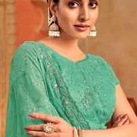 green saree for festive wear