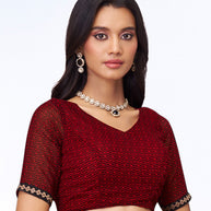 red georgette saree