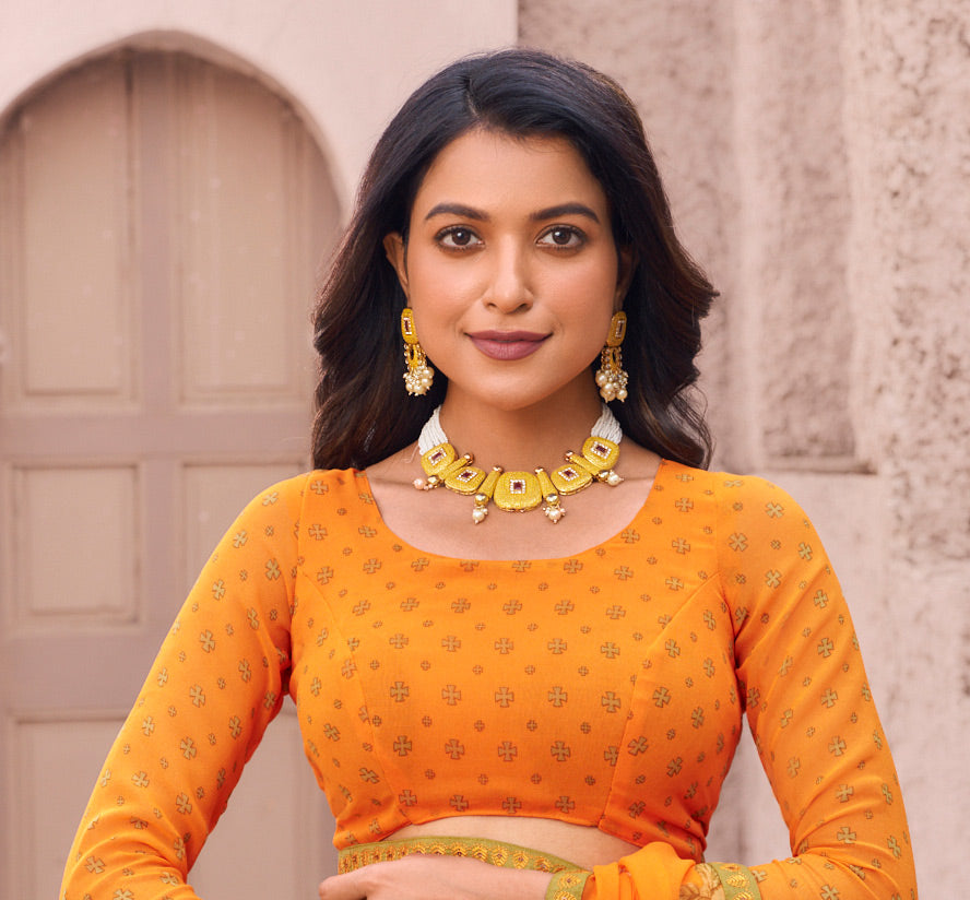 orange saree