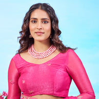 Laxmipati Navya Pink Chiffon Embroidered Saree