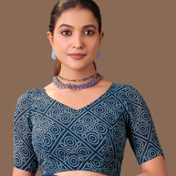 Laxmipati Dillagi Navy Blue Georgette Floral Saree