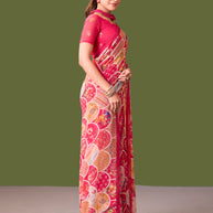Laxmipati Dillagi Pink Georgette Floral Saree