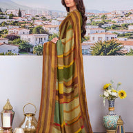 Stylish brown georgette saree