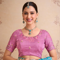 blue chiffon saree