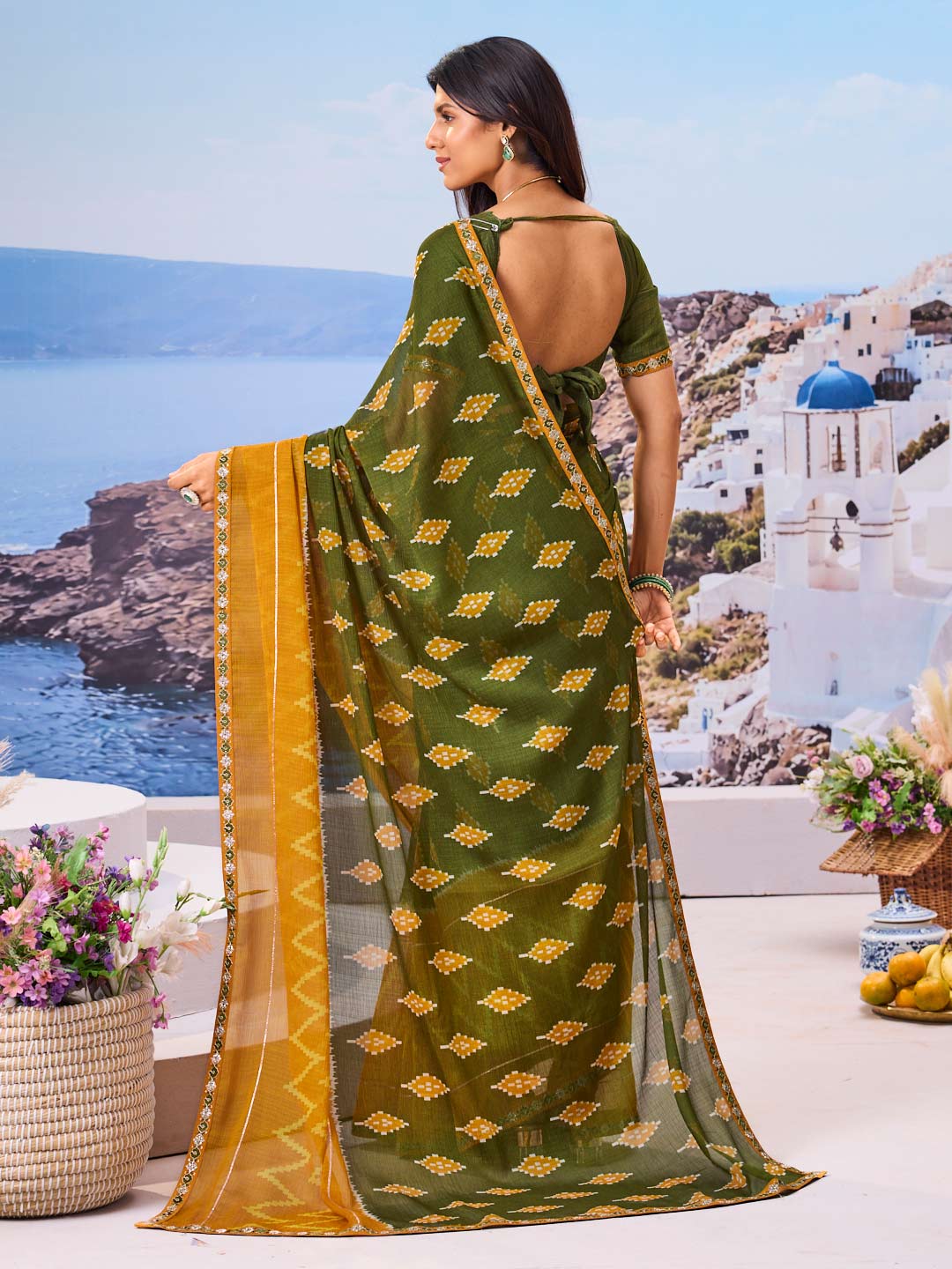 Shop green saree online stylish wear