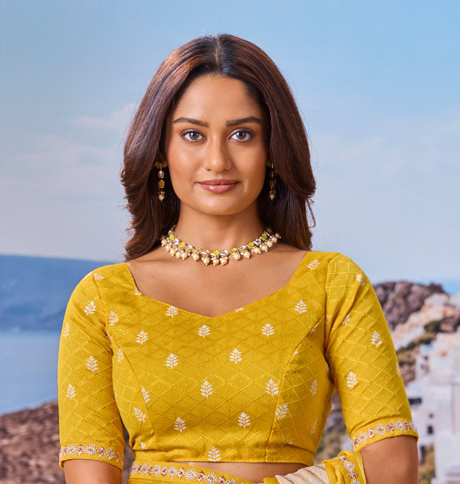 yellow saree