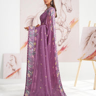 Laxmipati Murli Purple Georgette Floral Saree