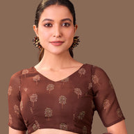 Laxmipati Dillagi Brown Georgette Floral Saree