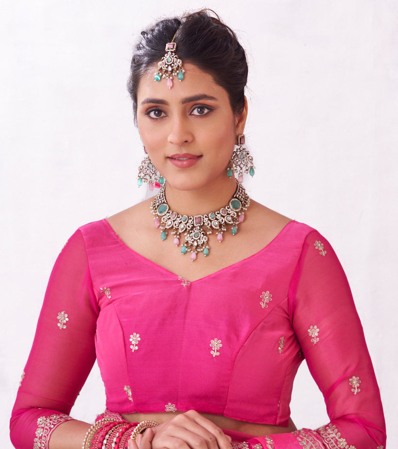 pink saree
