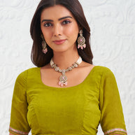 bottle green saree