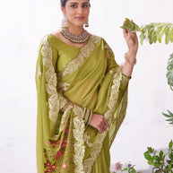 Olive trendy saree