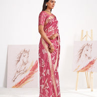 Laxmipati Murli Purple Chiffon Floral Saree