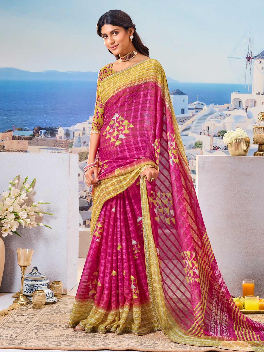 Modern printed saree