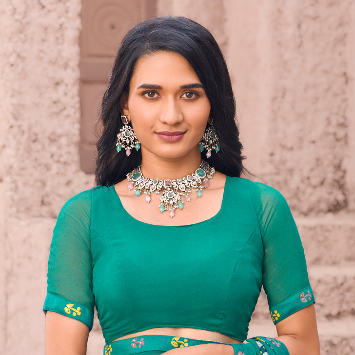 green saree