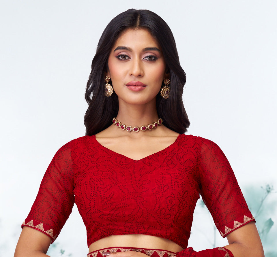 red colour saree