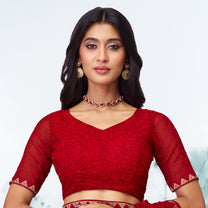 red colour saree