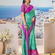 Traditional green printed saree