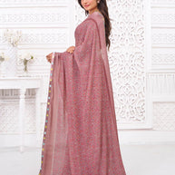designer brown printed saree