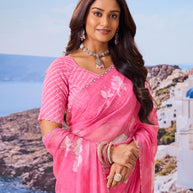 Stylish pink saree design
