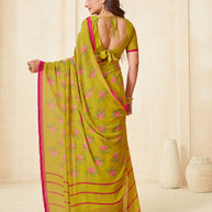 Mustard stylish saree