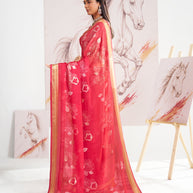 Laxmipati Murli Pink Chiffon Floral Saree