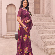 soft georgette saree look