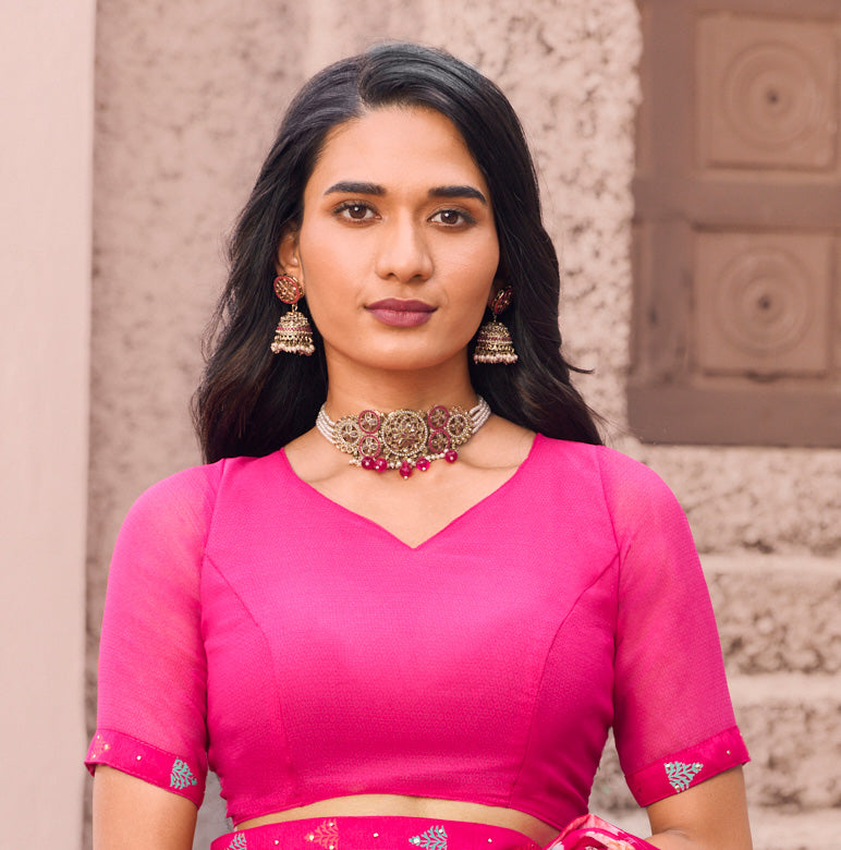 pink saree