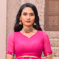 pink saree