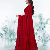 Red floral printed georgette saree daily wear