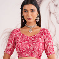 Laxmipati Murli Pink Chiffon Floral Saree