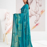 Laxmipati Murli Blue Chiffon Geometric Saree