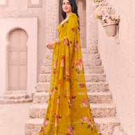 mustard saree for festive look