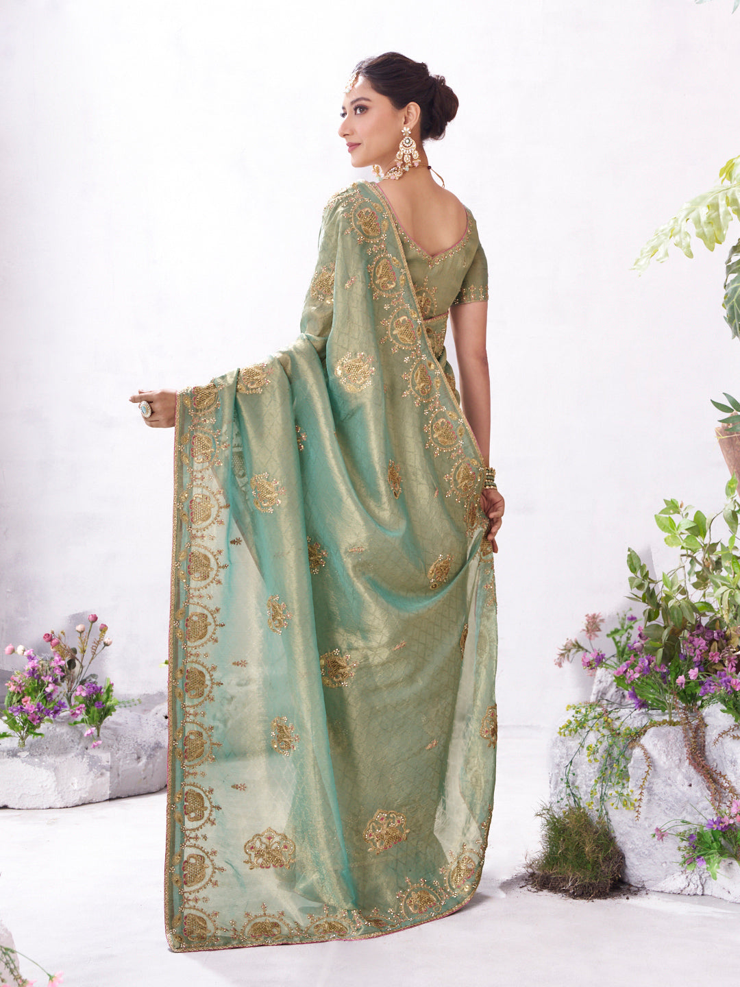 embroidered saree