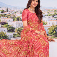 Lightweight pink saree