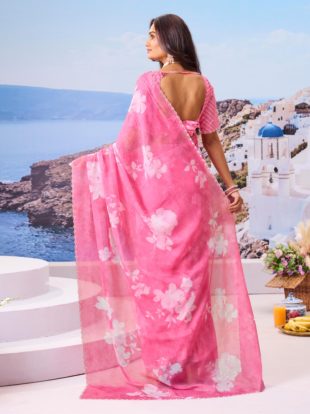 Buy pink saree online latest style