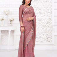 brown saree for casual wear