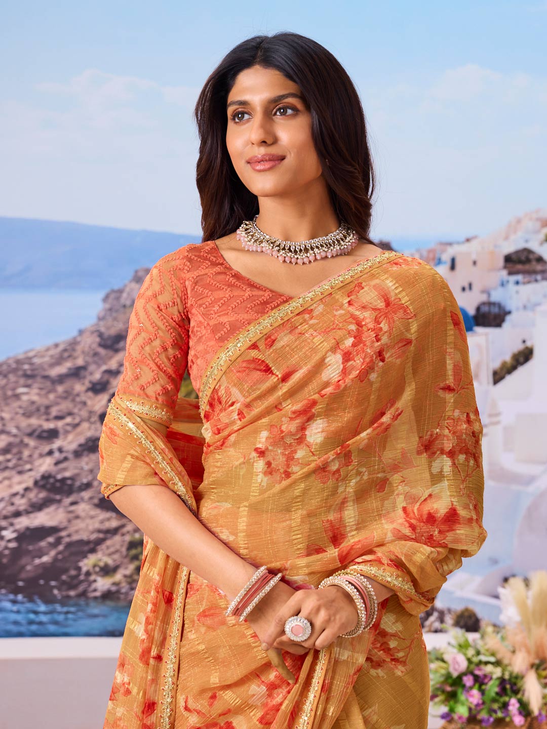 Lightweight floral saree