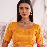 Laxmipati Murli Orange Chiffon Geometric Saree