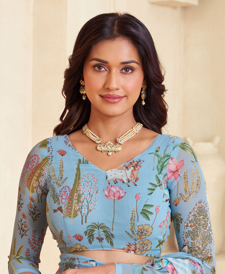 blue saree