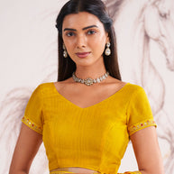 Laxmipati Murli Yellow Chiffon Floral Saree