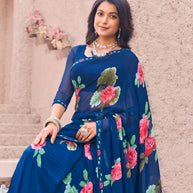 lightweight georgette saree style