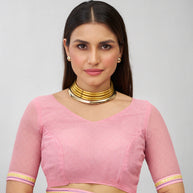 Laxmipati Bhaavana Pink Georgette Floral Printed Saree