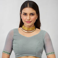 Laxmipati Bhaavana Grey Georgette Floral Printed Saree