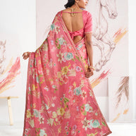 Laxmipati Murli Pink Chiffon Floral Saree