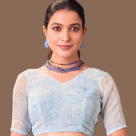 Laxmipati Dillagi Blue Georgette Floral Saree