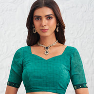 green georgette saree