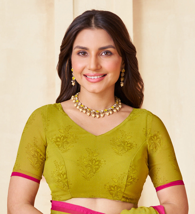 mustard saree
